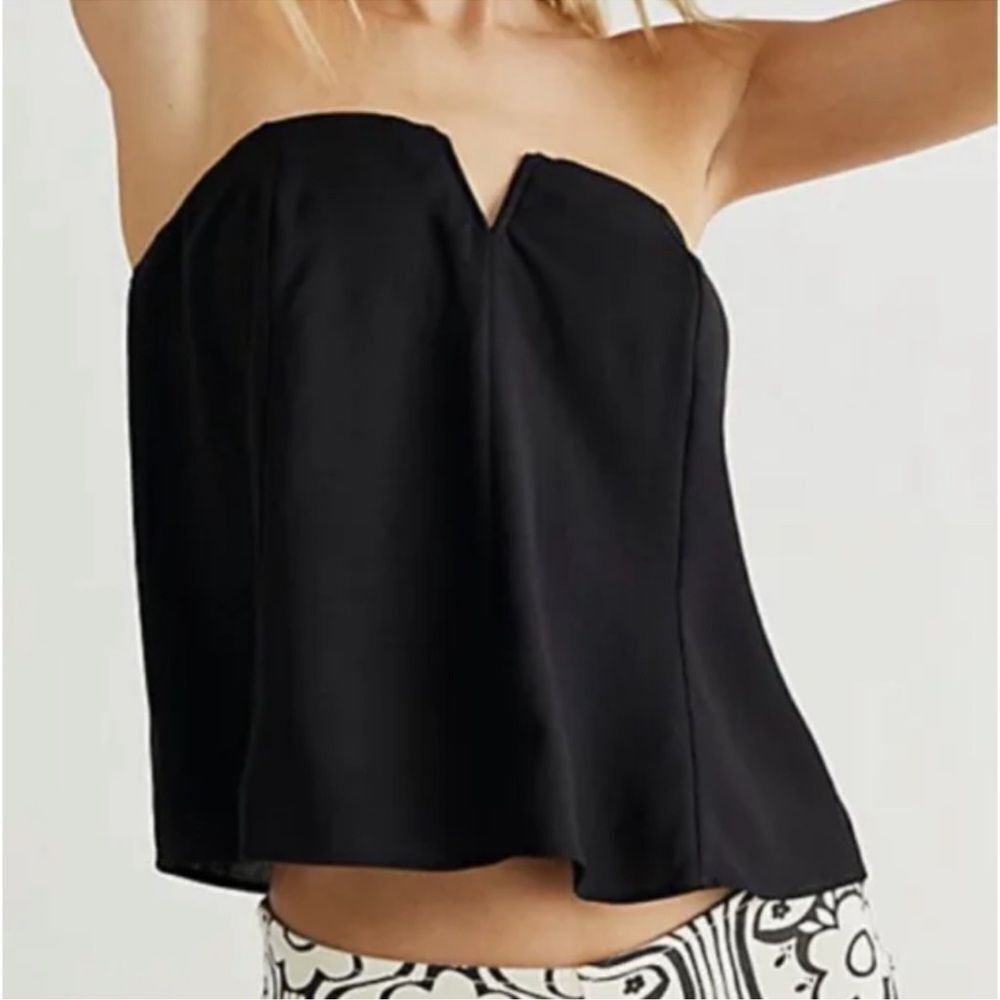 Free People Black Strapless Sweetheart Bustier Top
